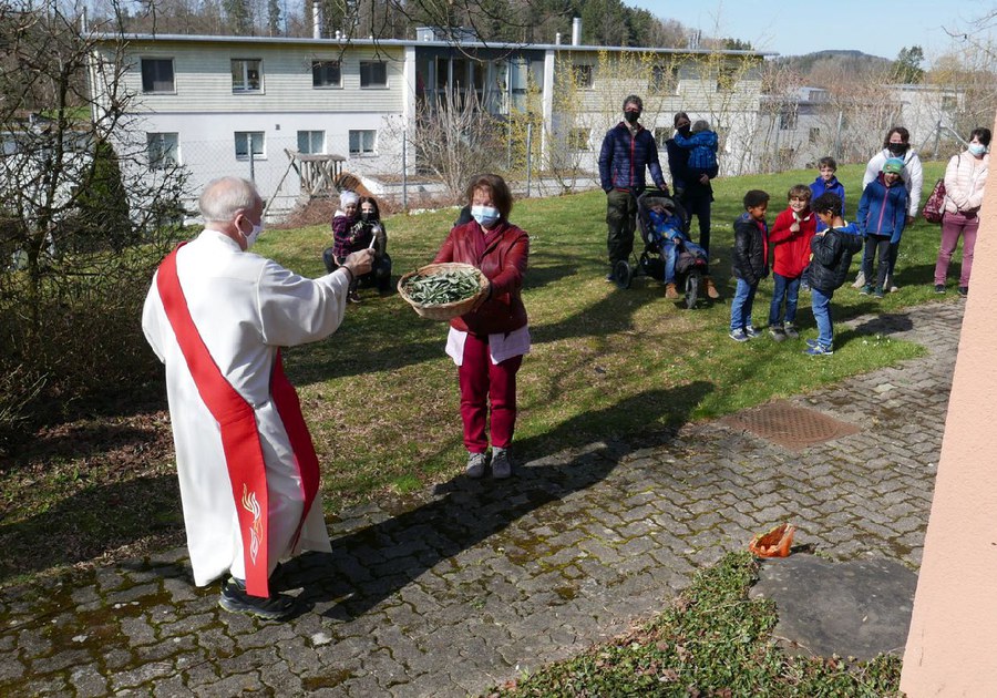 Segnung der Zweige für den Kindergottesdienst