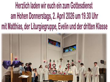 Hoher Donnerstag, 2. April, 19.30 Uhr